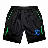 Men's Kansas City Royals Black Green Stripe MLB Shorts,baseball caps,new era cap wholesale,wholesale hats